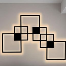 Wall Lamp Hartsan LED Nordic DIY Design Bedroom Living Room DecorationLight Background Simple Light Fixtures Square SconceWall