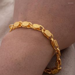 Link Chain 20CM Men Women Bracelet Gold Colour Curb Cuban Bracelets For Male Hiphop Couple Jewellery Gift
