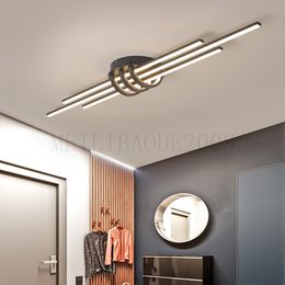 Modern Led Ceiling Matte Black/White Lights for Bedroom Corridor Foyer Dining Living Room Cloakroom 90-260V Chandelier Fixtures Home Decoration