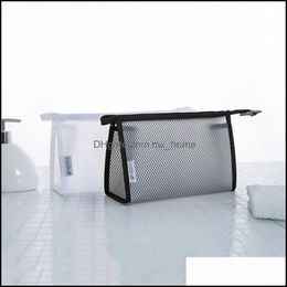 Packing Bags Office School Business Industrial Black White Pvc Cosmetic Bag Portable Waterproof Travel Toiletry Organizer 23.5X15X8.5Cm 50