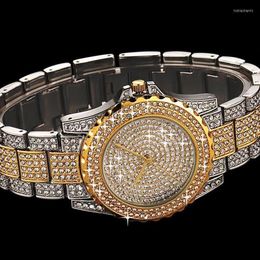 Wristwatches Arrival Shinning Diamond Bling Silver Watch Women Luxury Austrian Crystals Rhinestone Bangle Bracelet