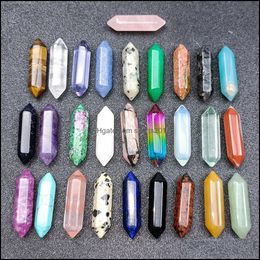 Arts And Crafts Arts Gifts Home Garden Lots Hexagon Natural Rose Quartz Turquoise Stone Naked Stones Decoration Hand Handl Dhcbi