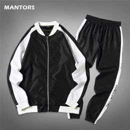 2020 Men Set Brand Casual Tracksuit Spring Autumn Men s Sportswear Two Piece Set Jacket Pants Track Suit Fashion Streetwear LJ201126