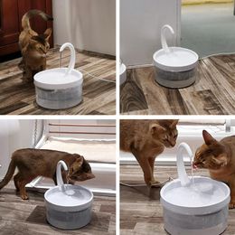 Swan Neck Pet Fountain Automatic Water Dispenser For Cats Dogs 2L Healthy Living Circulation Silent Work Spring Drinker Cat Bowls & Feeders