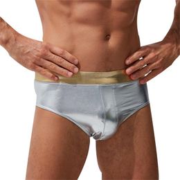 Underpants Sexy Mens Swimwear Summer Low Waist Pouch Pad Swimsuit Male Breathable Quick Dry Trunks Sport Beach Surfing BriefsUnderpants