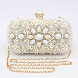 Womens Colorful Diamond Wallet Water Beads Pearl Dinner Bag Wedding Bridal Party Msenger Evening Clutch Purse