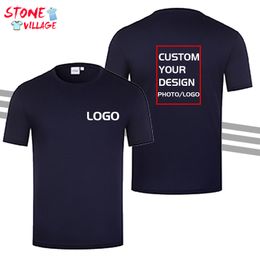 High end Customized Double Mercerized Cotton T shirt Casual Short Sleeve Team Adult High Quality Breathable 220722