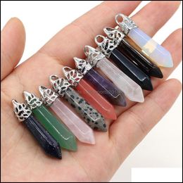 Arts And Crafts Arts Gifts Home Garden Natural Stone Charms Hexagon Prism Cone Pendum Pendant Rose Quartz Healing Reiki Dh7X1