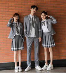 Clothing Sets Japanese Korean High School Uniforms Set Waist Skirts And Shirt Pants Blazer Clothes JK Sailor Uniform For Girl's BoyCloth