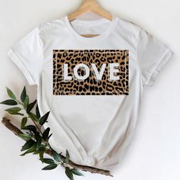 90s fashion trends UK - Men's T-Shirts Men Leopard Heart Casual 90s Fashion Trend Cotton Printing Clothes Graphic Tshirt Top Lady Print Female Tee T-ShirtMen's