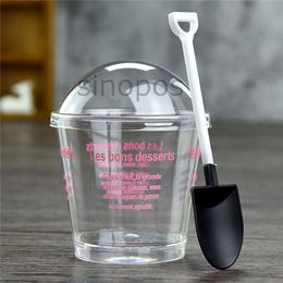 Other Festive & Party Supplies 10pcs Transparent Plastic Mousse Cup With Shovel Shape Scoop And Lid Clear Sweet Food/cake Packing Box SP01Ot