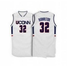 Xflsp #32 Richard Hamilton UCONN Connecticut Huskies 1996 Throwback Basketball Jersey Custom any Number and name Jersey