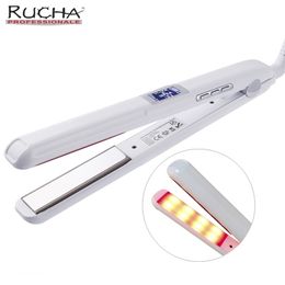 Hair Straightener Infrared and Ultrasonic Profession Cold Hair Care Iron Treatment for Frizzy Dry Recovers Damage Flat Irons 220727