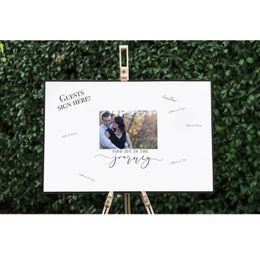 Party Decoration Personalized Po Wedding Guest Book Alternative Canvas Guestbook Welcome Sign In BookParty