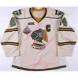 Nik1 2011 Jarred Tinordi London Knights Game Worn Jersey 2012 Memorial Cup Photo Match Team Letter Vintage Hockey Jerseys Men Youth women