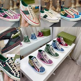 1%Off Popular 1 Designer Shoes Sale For Man Women Canvas Sneaker The Grid Green Red Stripe White Casual Trendy Platform Sneakers Newest 2ISN JZIV