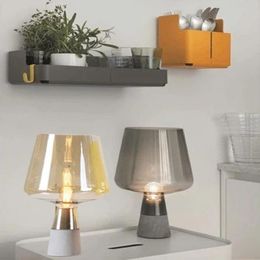 Table Lamps Nordic Amber Industrial Lamp Bedroom Bedside Concrete Glass Desk Reading Living Room Home Offices Makeup TableTable