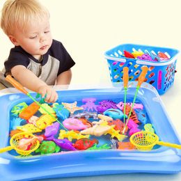 14pcs Magnetic Fishing Parent-child Interactive Game Kids 3D Fish Baby Bath Outdoor Toy