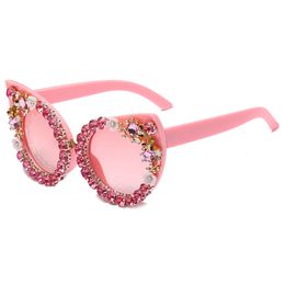 Fashion Cat Eyes Sunglasses Womens Anti-UV Protection Sun Glasses for Women Ladies Trendy Diamond-mounted FE0072