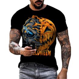 -Herren T-Shirts Sommer Herren übergroße T-Shirt Evil Pumpkin 3D-Druckkleidung Retro Petticoat Street Mode Sport Sport Topmen's Herren '