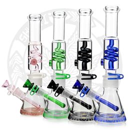 High quality 12 inches heady hookah glycerin coil bong freezable chilled bulid glass smoking water pipe