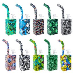 Hookahs Dab Rigs with 14.4mm bowl mix patterns water pipes glass bongs smoke pipes