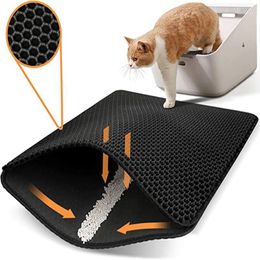 Cat Beds & Furniture Litter Mat Double-Layer Pet Trapper Mats With Waterproof EVA Bottom Layer Non-Slip Clean Pad Cats Bed