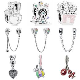 925 Silver Fit Pandora Charm 925 Bracelet Btuamb Small Statement Love Heart Key Baby Boy Girl charms set Pendant DIY Fine Beads Jewelry