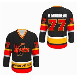 Nikivip Richard Goudreau #77 Les Boys ''brasserie Chez Stan'' Retro Ice Hockey Jersey Men's Ed Custom Number Name Jerseys