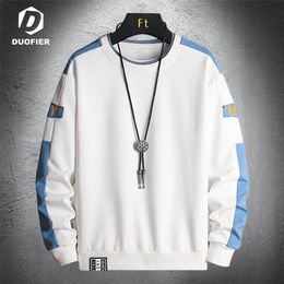 Men Sweatshirts Hip Hop Pullover Hoodies Patchwork Streetwear Casual Fashion Mens Clothes Korean Harajuku Loose Large Size 220325