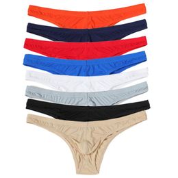 Underpants Sexy Mens Underwear Ice Slik Smooth Mini Bikini Briefs Slip Male Panties Penis Pouch Cuace Breathable Men's LingerieUnderpant