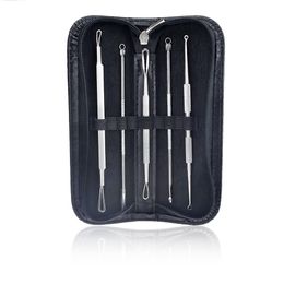 5Pcs Face Care Stainless Steel Blackhead Whitehead Comedone Acne Pimple Blemish Needle Extractor Remover Professional Tool