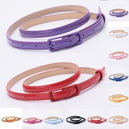 Belts Naiveroo PU Leather Thin Skinny Waistband Adjustable Belt Candy Colours Sweetness Women Female For DressBelts Emel22