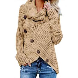 Irregular Knit Women's Turtleneck Winter Sweater Warm Thick Asymmetrical Pullover 5xl 2022 Autumn