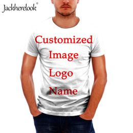 Jackherelook Summer Customised T Shirt Men Clothing Custom Image Name Short Sleeve Top Male Fashion Clothes 220616