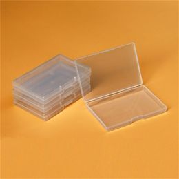 Business Card Case Compartment Transparent Plastic Sewing Box Clear Plastic Square Flip Box Rectangle Mini Containers Box Home Storage MJ0598