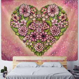 Tapestry Vintage Flower Wall Carpet Hanging Love Bohemian Witchcraft Psychedeli