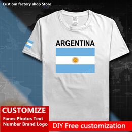 ARGENTINA Flag T shirt DIY Custom Jersey Fans Name Number Brand Cotton T shirts Men Women Loose Casual Sports T shirt 220616