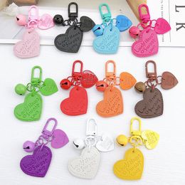 2022 New Custom Accessories Logo Leather Key Chain Holder Cute Fashion Lucky Heart Shape Set Pu Leather Keychain For Girl