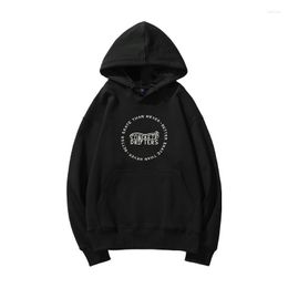 Men's Hoodies & Sweatshirts Winter Hooded Black Other Casual Spot Liner Cotton Letter Side Seam Pocket Clothing