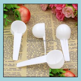 Spoons Flatware Kitchen Dining Bar Home Garden 10Ml 5G Measuring Plastic Scoop Pp Measure Spoon Measur Dhn8H