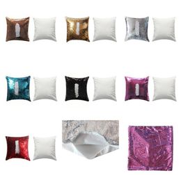 Stock Sublimation Blank Magical Sequins item Pillowcase For Sublimation INK Print DIY Gifts 40x40cm