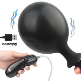 Electric Inflatable Anal Vibrator Large Dildo Vagina Expander Big Vibrating Butt Plug Dilator Prostate Massager sexy Shop