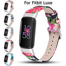 For Fitbit Luxe Leather Band Watch Strap Fashion Slim Fit Belt Loop Bracelet Watchband Luxury Replacement Wristband Smart Accessories