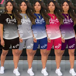 2022 Brand Tracksuits Outfits Jogging 2 Piece Set Sportswear T-shirt Letter Print Short Sleeve Women Clothing Wholesale Sexy Clothes K233