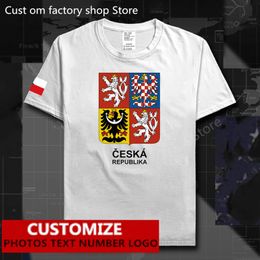 Czech Republic Flag T shirt Free Custom Jersey Fans DIY Name Number 100 Cotton T shirts Czechia Loose Casual T shirt 220616