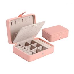 Jewelry Pouches Bags X7YA Double Layer Earring Box For Store Earrings Rings Necklaces Bracelets Case Portable Edwi22