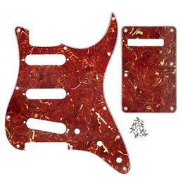 1 Set SSS Tortoise Shell Pickguard 11 Hole 4Ply Scratch Plate With Back Plate Screws Electric Guitar Parts