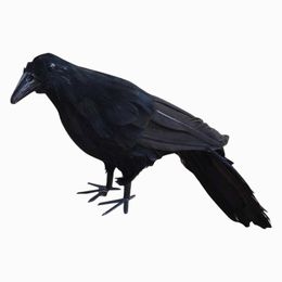 Party Decoration Realistic Black Raven Feathered Crow Halloween Fancy Dress Prop Accessory