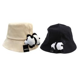 Berets Casual Fisherman Hat All-match Summer Bucket Cartoon Panda Basin Sunscreen For Outdoor Daily Street StrollingBerets